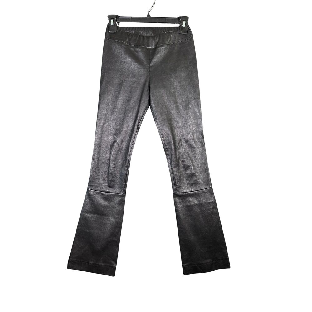 The Row Genuine Leather Pants Elastic Waist Womens S Black